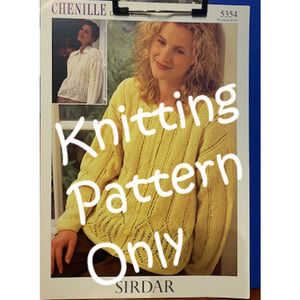 New Sirdar 5354 Chenille Lacy Cardigan Sweater Double Knitting Pattern